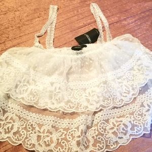NWT! Forever 21 Sheer Lace Cami crop top